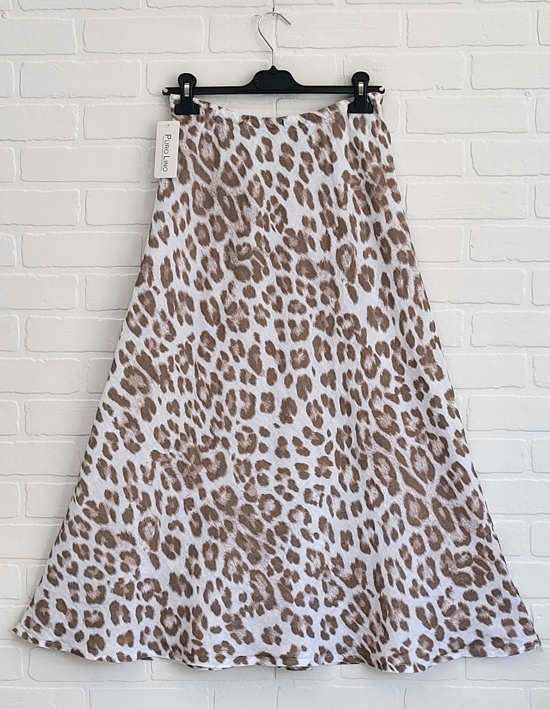 Animal Print Linen Skirt