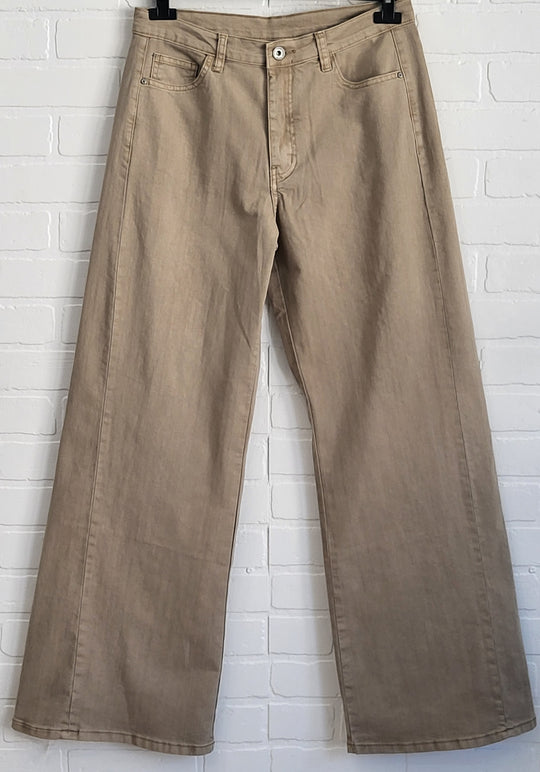3D Wide Leg Denim Jeans