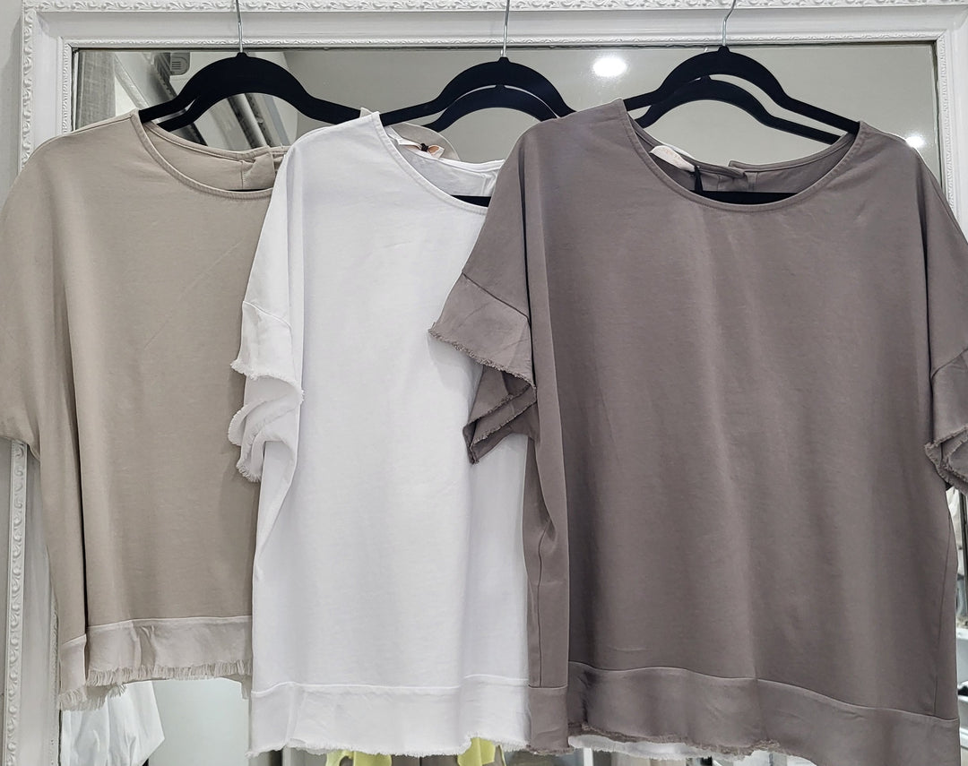 Cotton  Top with Raw Bottom