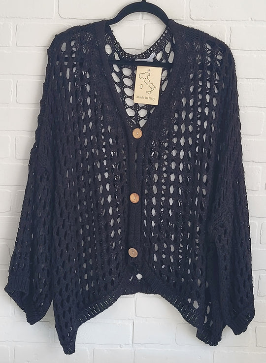 Toscana Crochet Cotton Cardigan