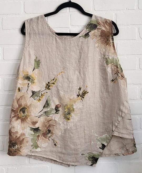 Sleevless Linen Top