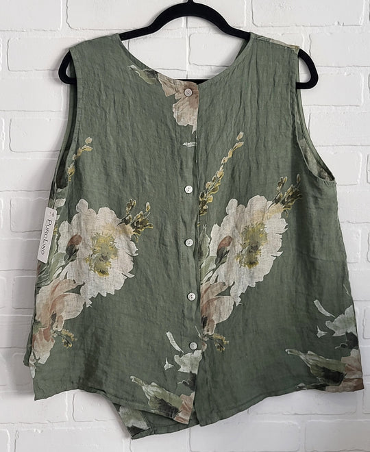 Sleevless Linen Top