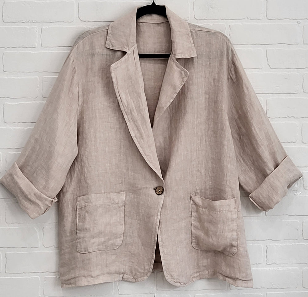 Oversize Linen Blazer