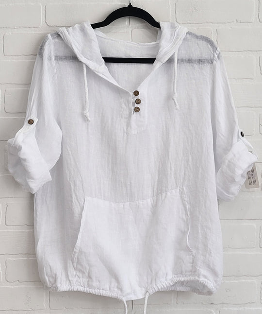 Santorini Linen Hoodie