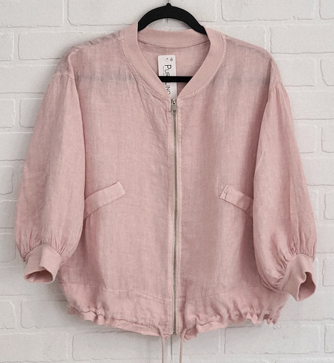 Florence Linen Zip Up Jacket