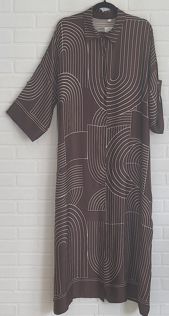 Milano Abstract Satin Shirt Dress