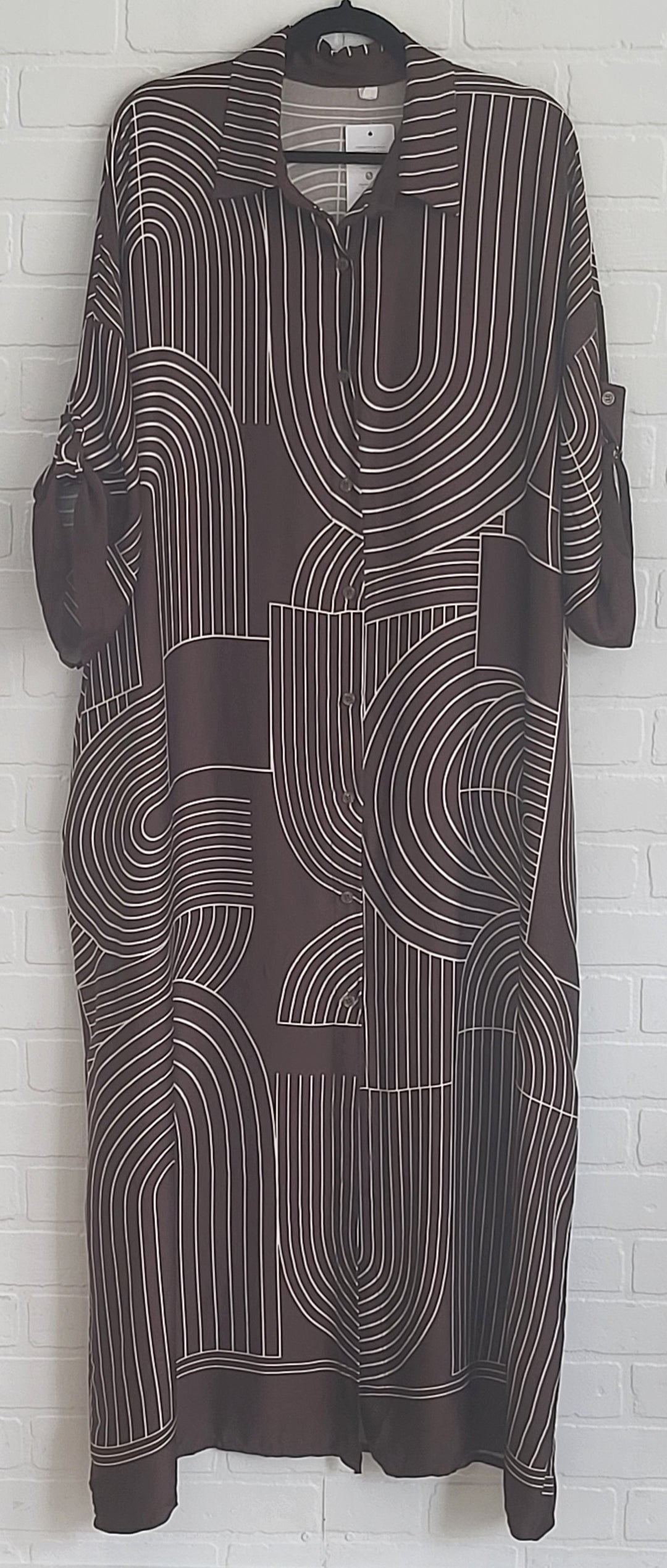 Milano Abstract Satin Shirt Dress