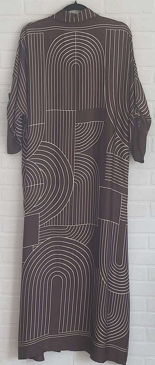 Milano Abstract Satin Shirt Dress