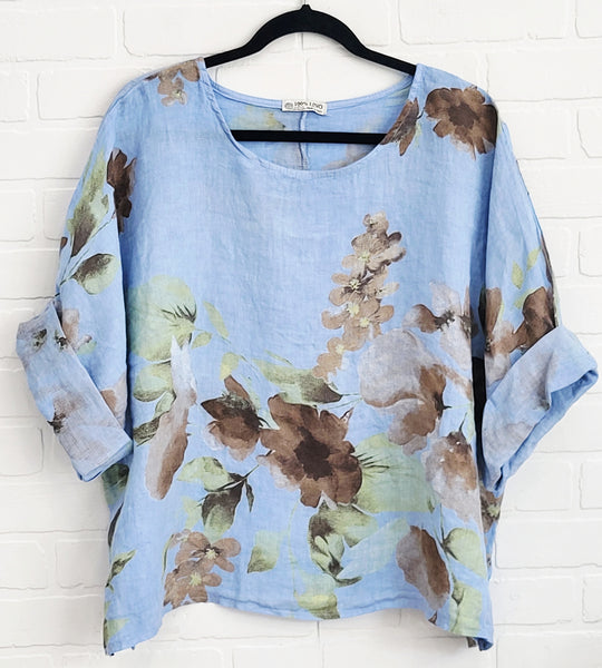 Magnolia  Linen Top ( New Colours )