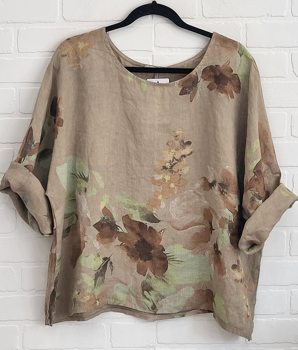 Magnolia  Linen Top ( New Colours )