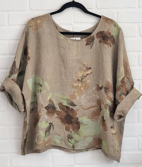 Magnolia  Linen Top ( New Colours )