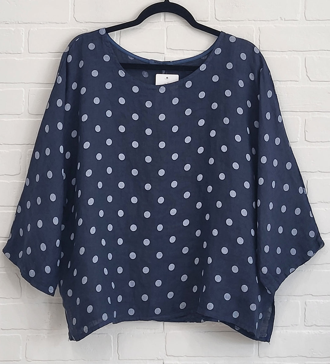 Meli Polka Dot Linen Top