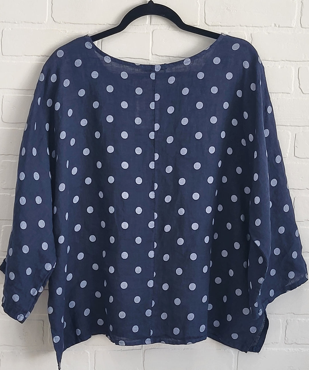 Meli Polka Dot Linen Top