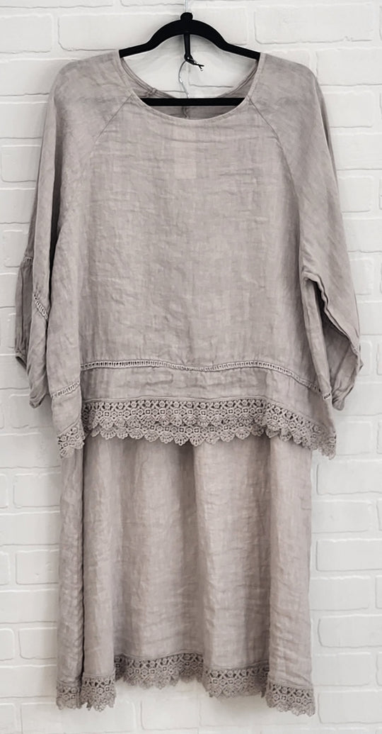 Luna Lace Linen Skirt Set