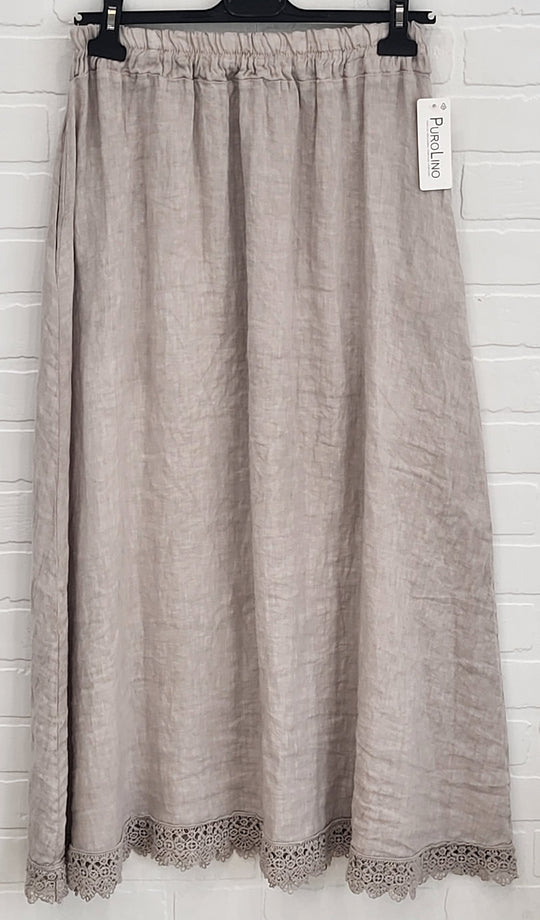 Luna Lace Linen Skirt Set