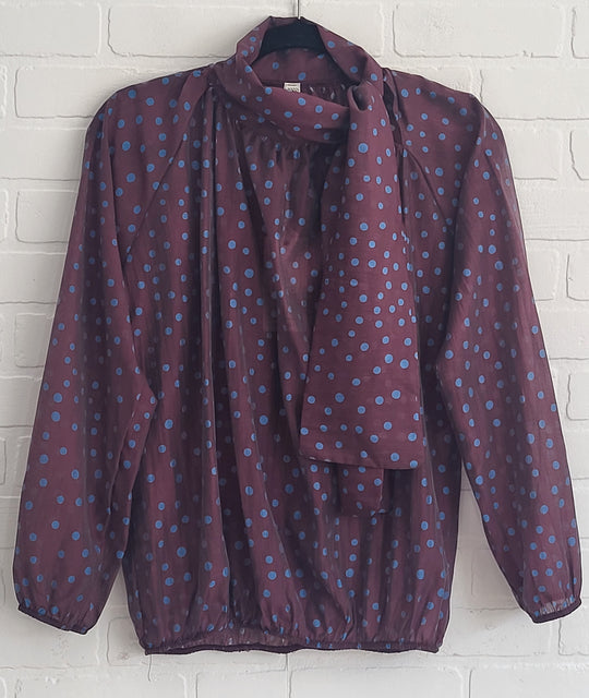 Polka Dot Bow Blouse by Lamiar