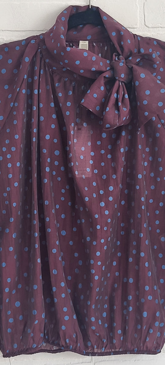 Polka Dot Bow Blouse by Lamiar