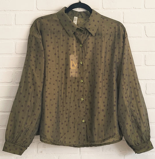 Polka Dot Batwing Blouse by Lamiar