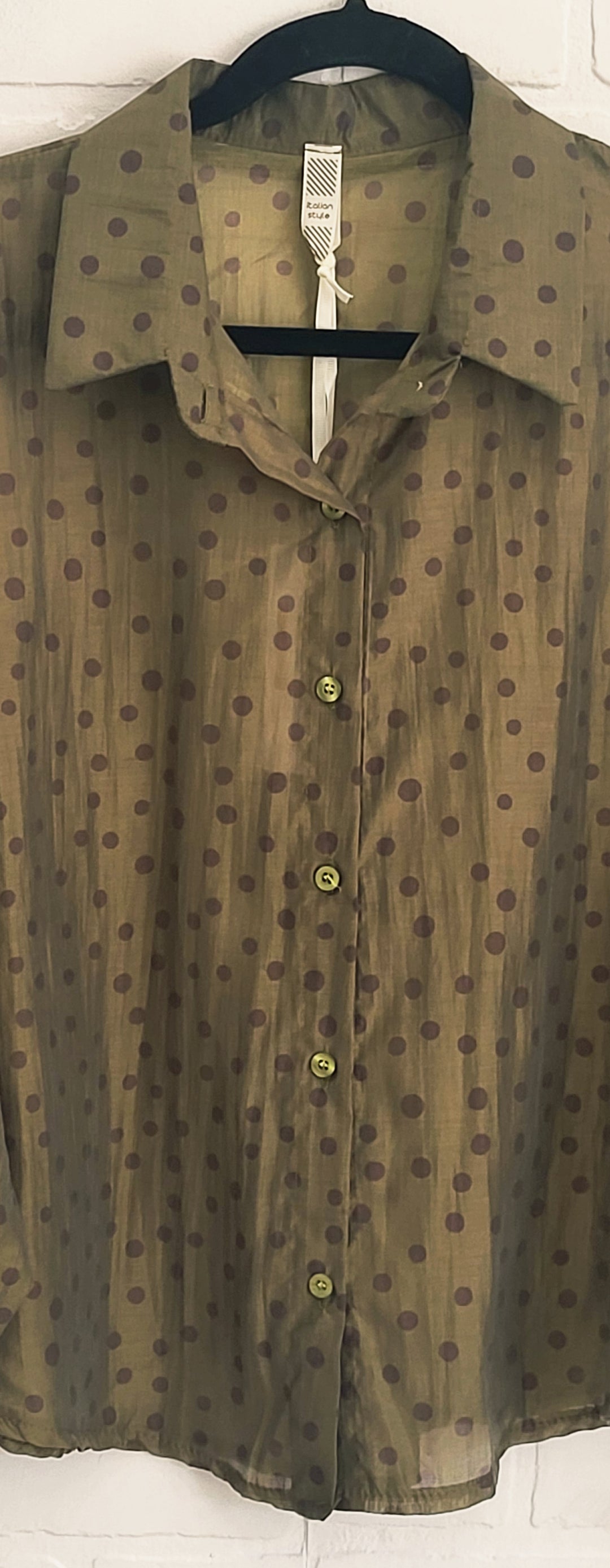 Polka Dot Batwing Blouse by Lamiar