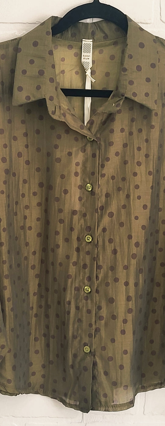Polka Dot Batwing Blouse by Lamiar
