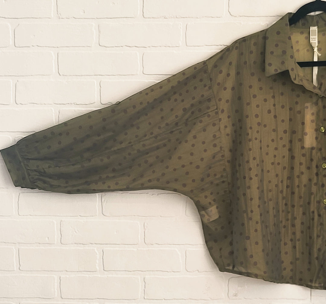 Polka Dot Batwing Blouse by Lamiar