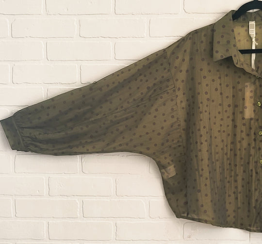 Polka Dot Batwing Blouse by Lamiar