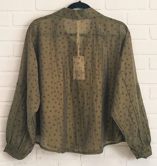 Polka Dot Batwing Blouse by Lamiar