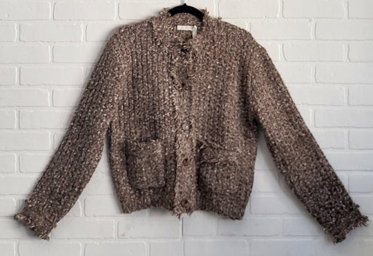 Frayed Cocao Cardigan