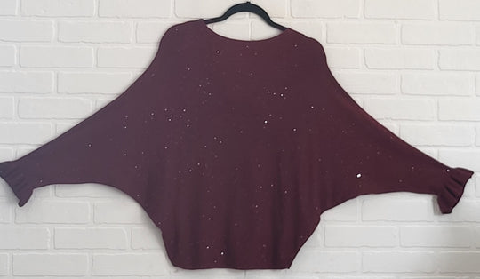 Sequined Khloe Sweater Ruffle Sleeve