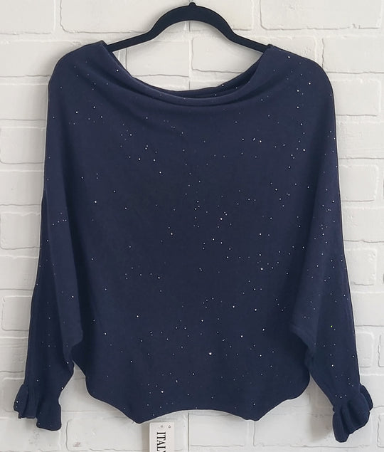 Sequined Khloe Sweater Ruffle Sleeve