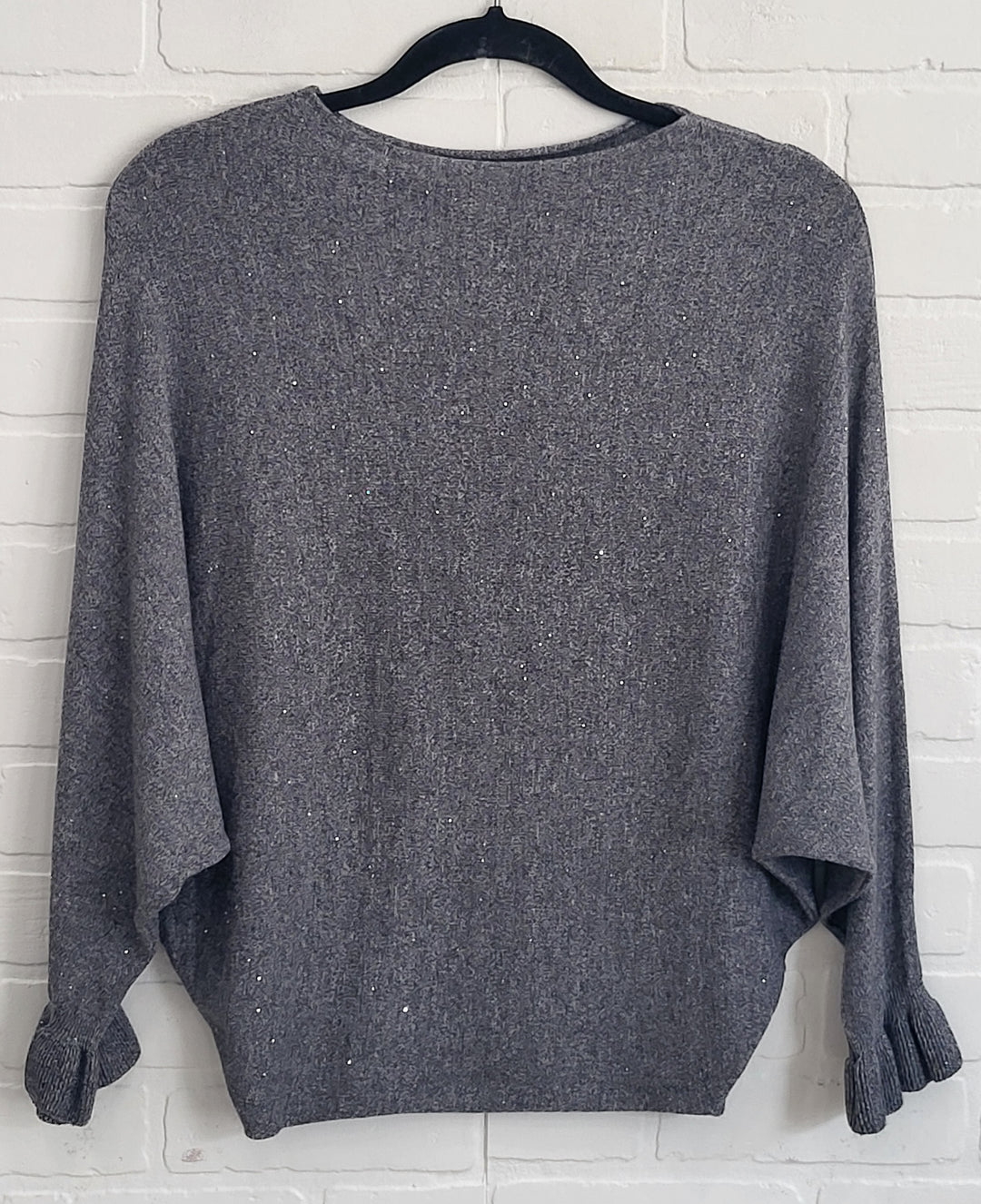 Sequined Khloe Sweater Ruffle Sleeve