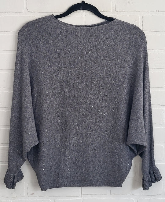 Sequined Khloe Sweater Ruffle Sleeve