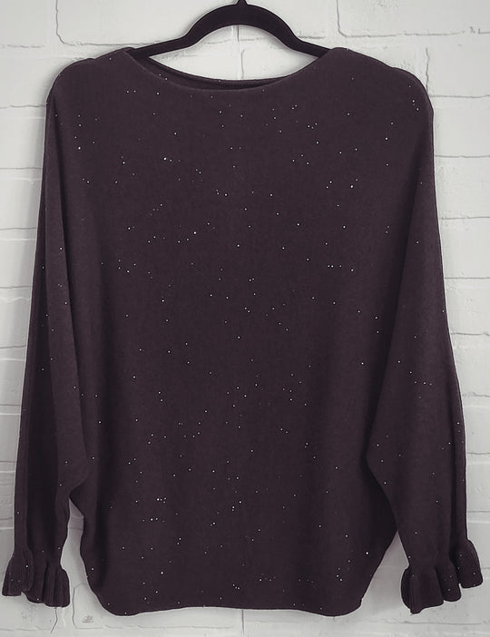 Sequined Khloe Sweater Ruffle Sleeve
