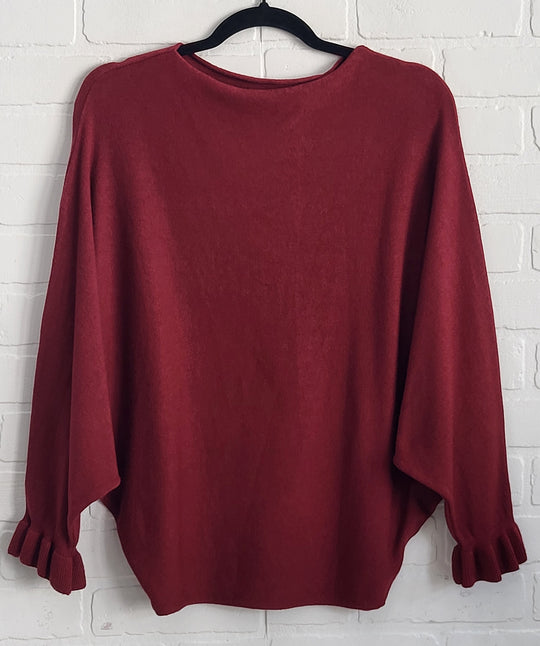 Khloe Ruffle Sleeve Knit Top (New Colours in)