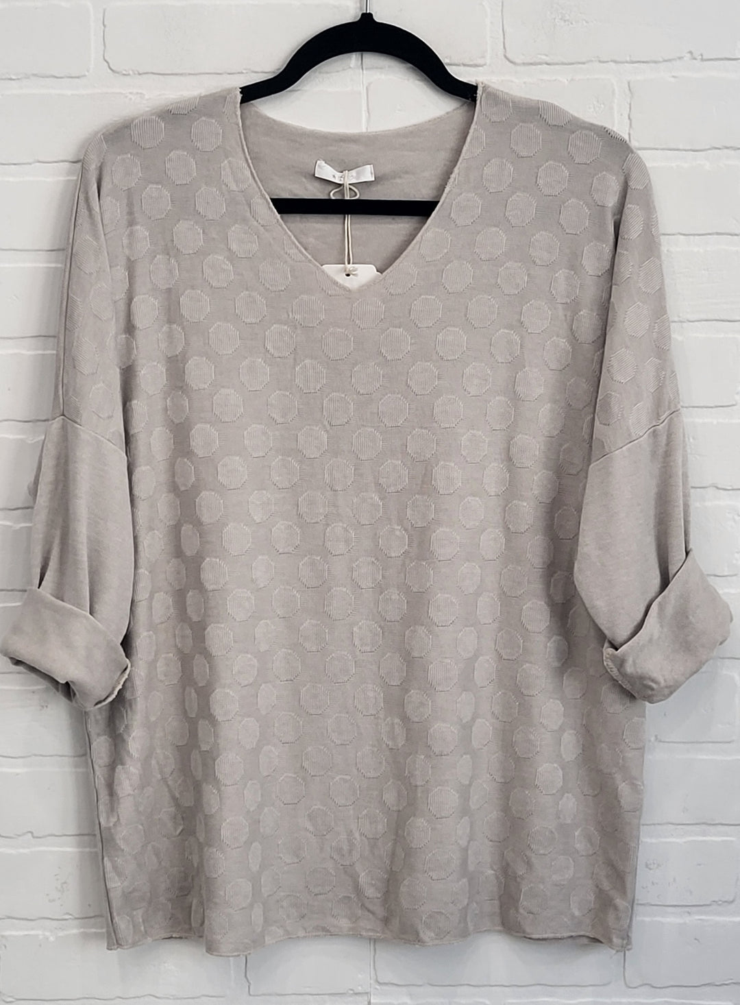 Ava Dot V-Drop Shoulders Pullover