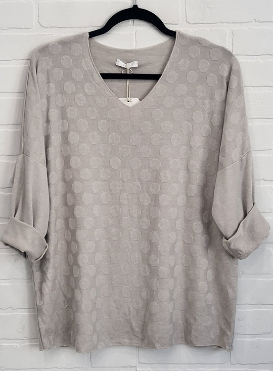 Ava Dot V-Drop Shoulders Pullover