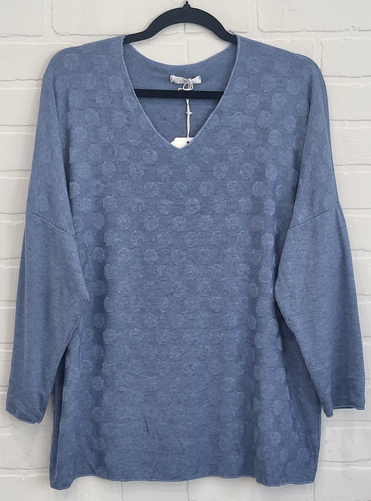 Ava Dot V-Drop Shoulders Pullover