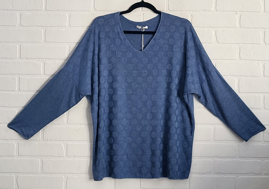 Ava Dot V-Drop Shoulders Pullover