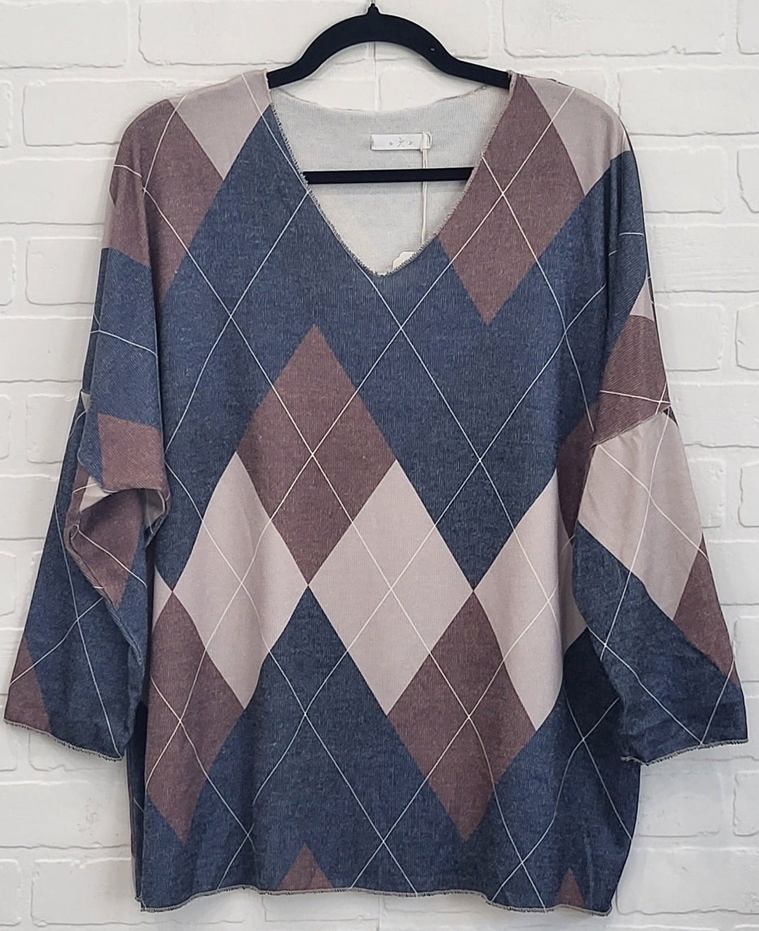 Autumn Argyle V-Neck Pullover