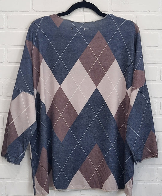 Autumn Argyle V-Neck Pullover