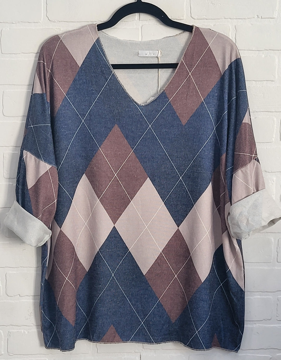 Autumn Argyle V-Neck Pullover