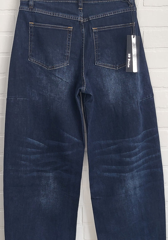 3D Relaxed Barrel Dark Denim