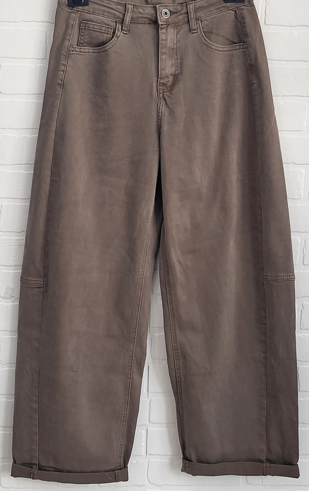 3D Denim Barrel Pants