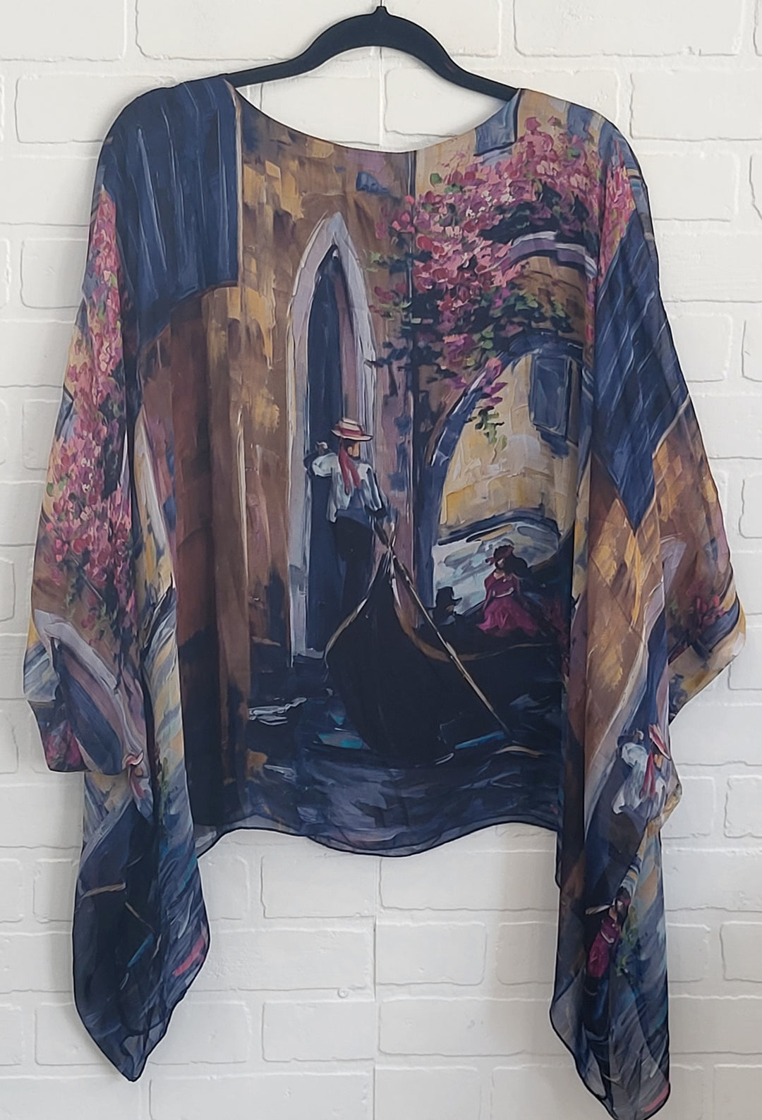 Autumn Flowy Scenic Silk Top