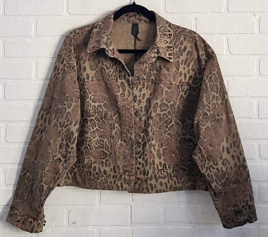Leopard Print Cropped Jacket