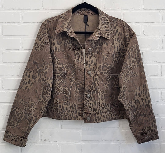 Cropped Brushed Animal Print