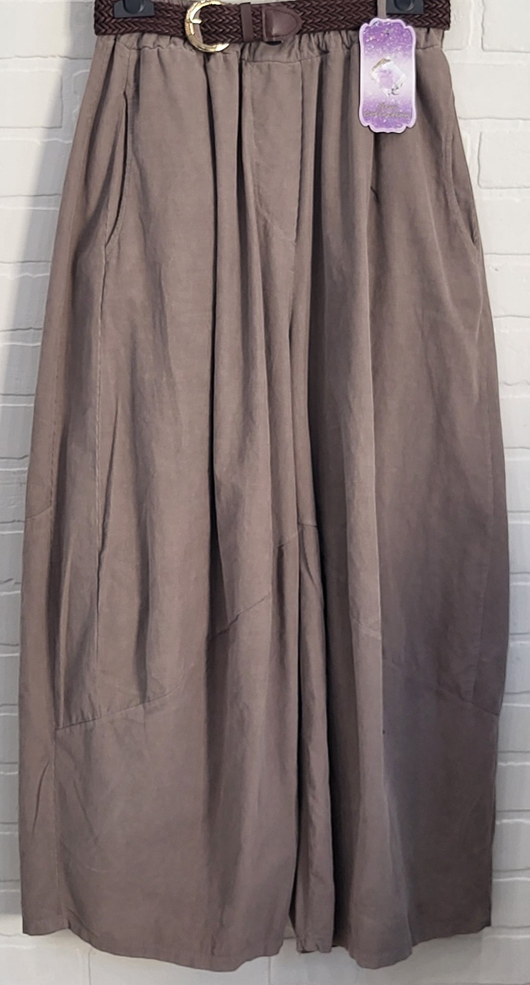 Baby Curdoroy Barrel Pants with Woven Belt