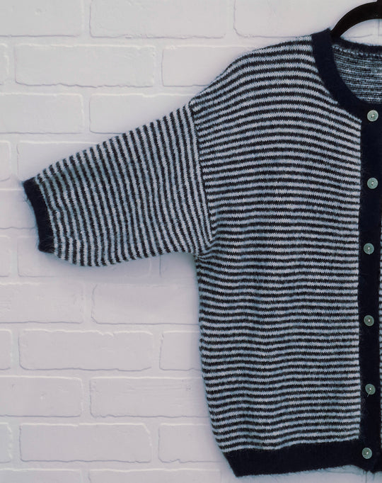 Senza Stripped Button-Up Sweater