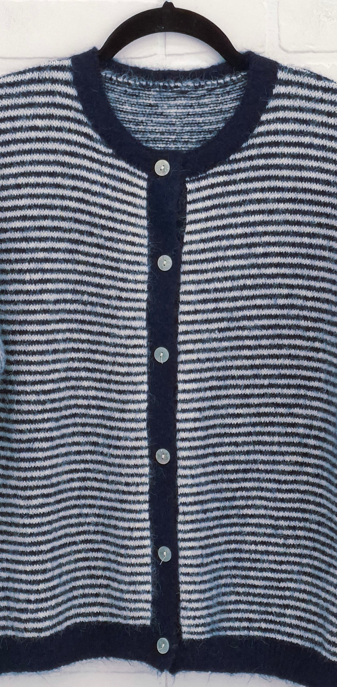 Senza Stripped Button-Up Sweater