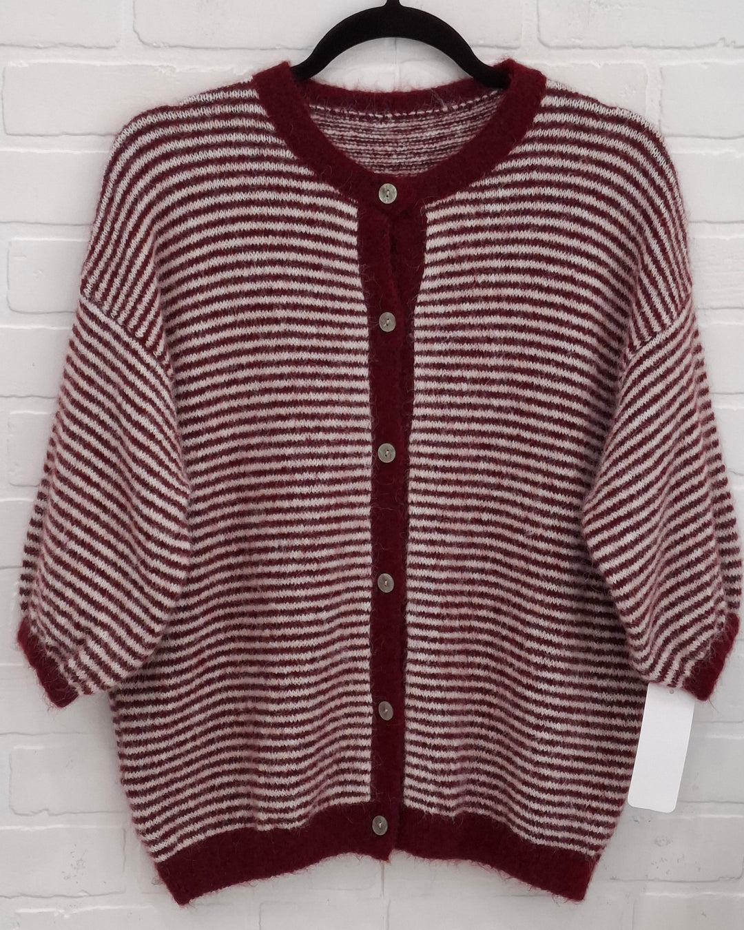 Senza Stripped Button-Up Sweater